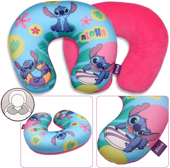DISNEY Stitch Reiskussen U-form, kinderen 26x30 cm