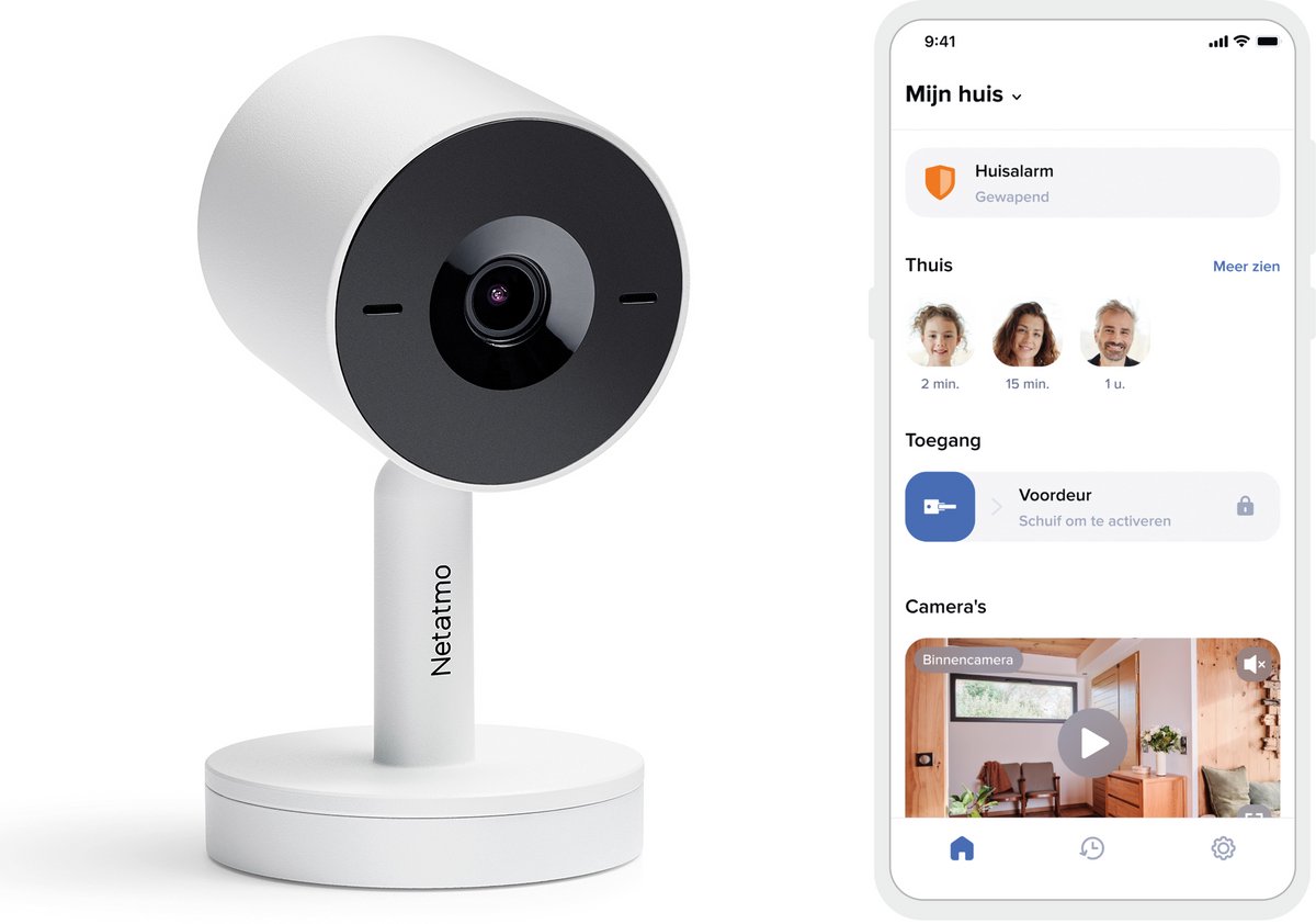 Netatmo Slimme Beveiligingscamera Binnen - 2K met gezichtsherkenning