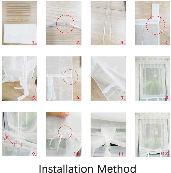 simpvale 1 pezzi tenda avvolgibile per cucina e balcone – Tende – Semplice appendere, Poliestere, bianco, Poliestere, bianco, Breite 100cm/Höhe 150cm