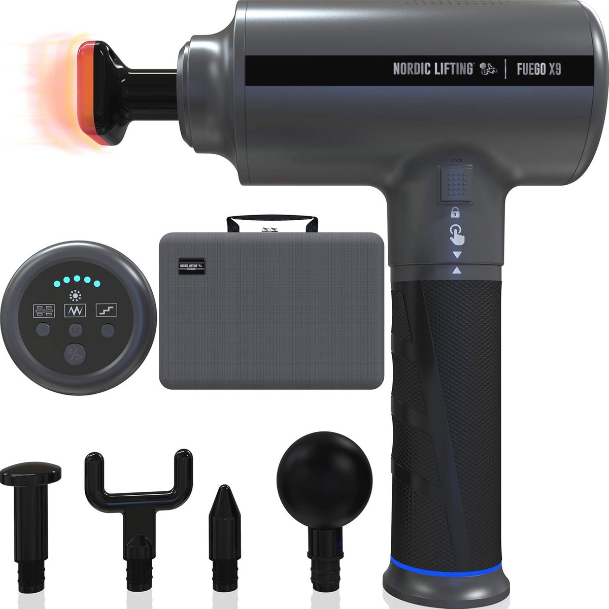 Verwarmd Percussiemassagepistool voor Spierherstel en -verlichting - 5 Massagekoppen