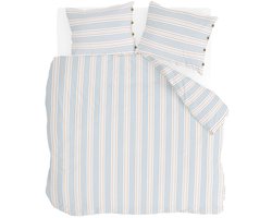 Walra Dekbedovertrek Remade Striped Harmony - 200x220 - 100% katoen - Off White / Blauw