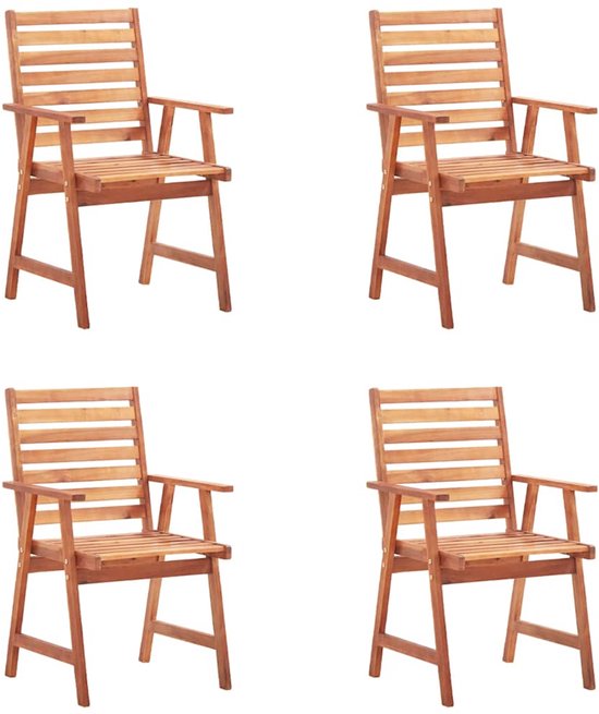 vidaXL Tuinstoel met kussens massief acaciahout, tuin stoel, loungestoel tuin, lounge stoel buiten, terrasstoel, loungestoel, loungestoel buiten