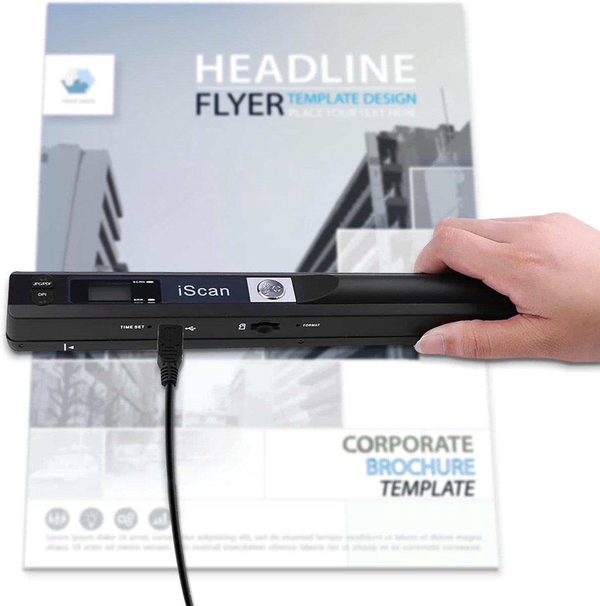 Draagbare Handscanner - Handheld Documentenscanner A4 Met Draadloze Functionaliteit - 300dpi/600dpi/900dpi Resolutie
