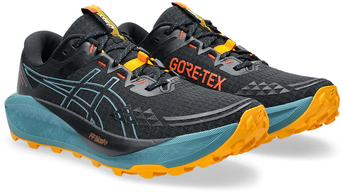 ASICS Gel-Trabuco 13 GTX - Trailschoenen - Maat 41.5 - Black/Atlantis Blue / Zwart Blauw - Trabuco - Trailrunning - Heren Trailschoenen
