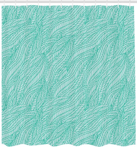 New lit, feuilles de griffonnage abstraites vertes, rideau de douche, Set de Decor de salle de bain avec crochets, 180 cm de large et 200 cm de long