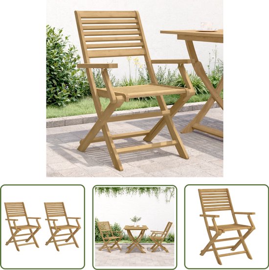 Set van 2 tuinstoelen van acaciahout met touwen