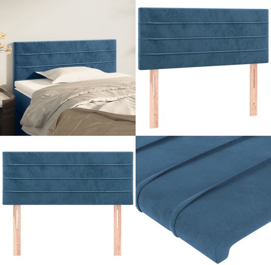 vidaXL Tête de lit 80x5x78/88 cm Velours Bleu foncé - Tête de lit - Têtes de lit - Tête de lit - Tête de lit en bois