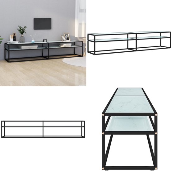 Tv-meubel/monitorverhoger zwart 40x25x11 cm glas kopen