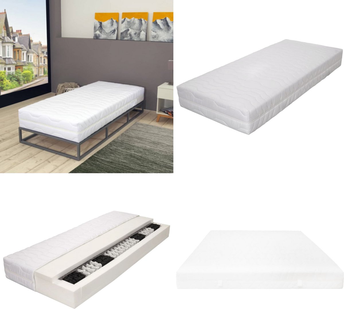 vidaXL Matras 7 Zone 20 cm pocketvering H3 80x200 cm - Matras - Matrassen - Bedmatras - Bedmatrasen