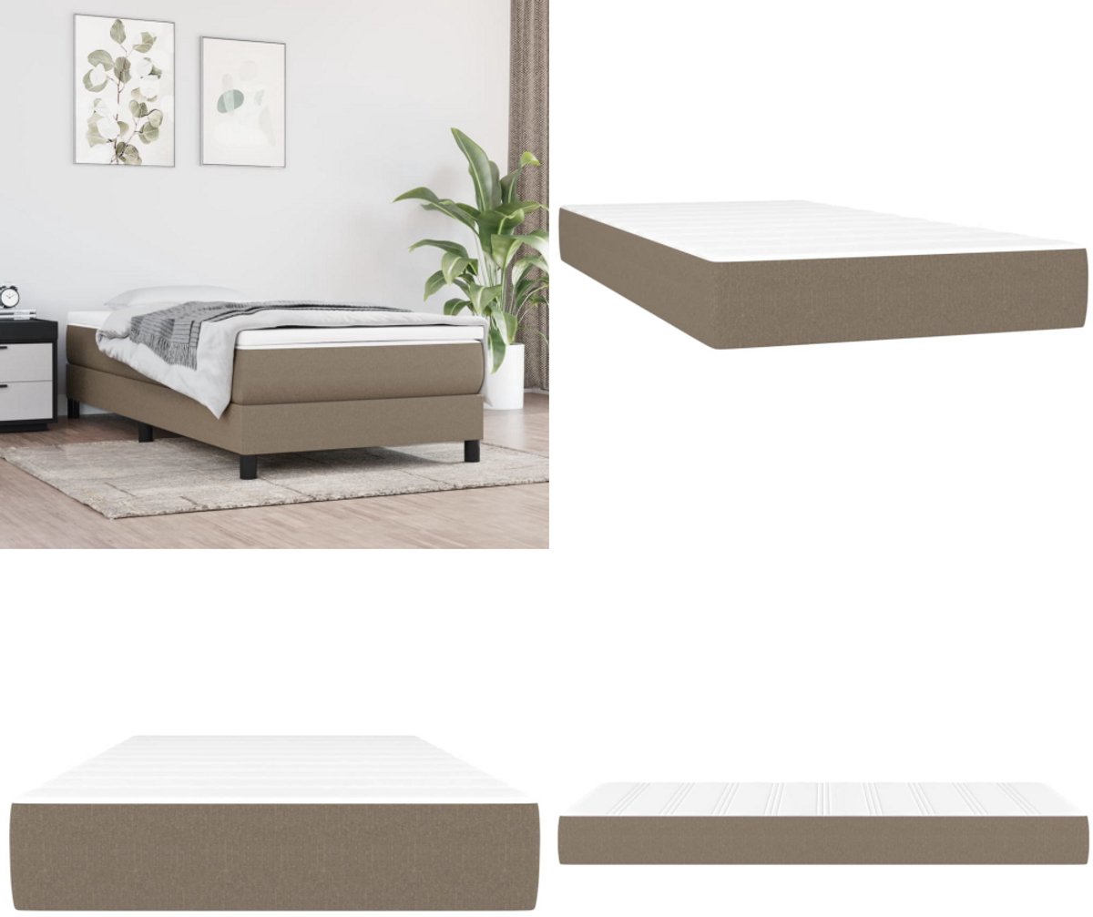 vidaXL Pocketveringmatras 90x190x20 cm stof taupe - Pocketveringmatras - Pocketveringmatrassen - Matras - Pocketvering Matras