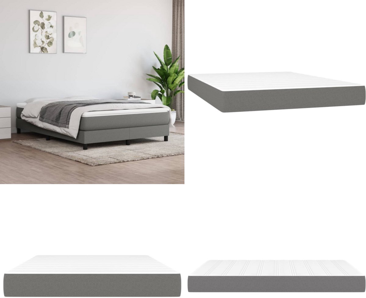 vidaXL Pocketveringmatras 140x190x20 cm stof donkergrijs - Pocketveringmatras - Pocketveringmatrassen - Matras - Pocketvering Matras