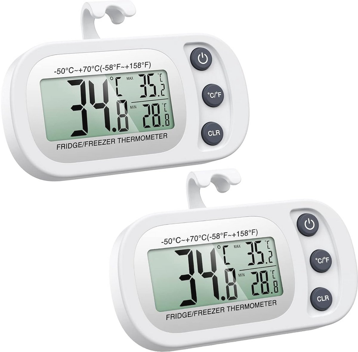 Digitale Koelkast en Vriezer Thermometer - Waterdicht, Magnetisch, Max/Min Functie - Ideaal voor Thuis en Horeca