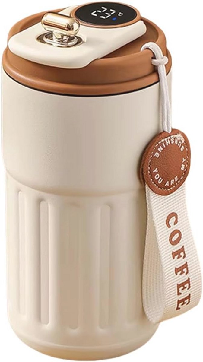 Thermosfles met Temperatuurweergave - 450 ml Vacuüm Drinkfles voor Thuis, Kantoor, Reizen en Sport