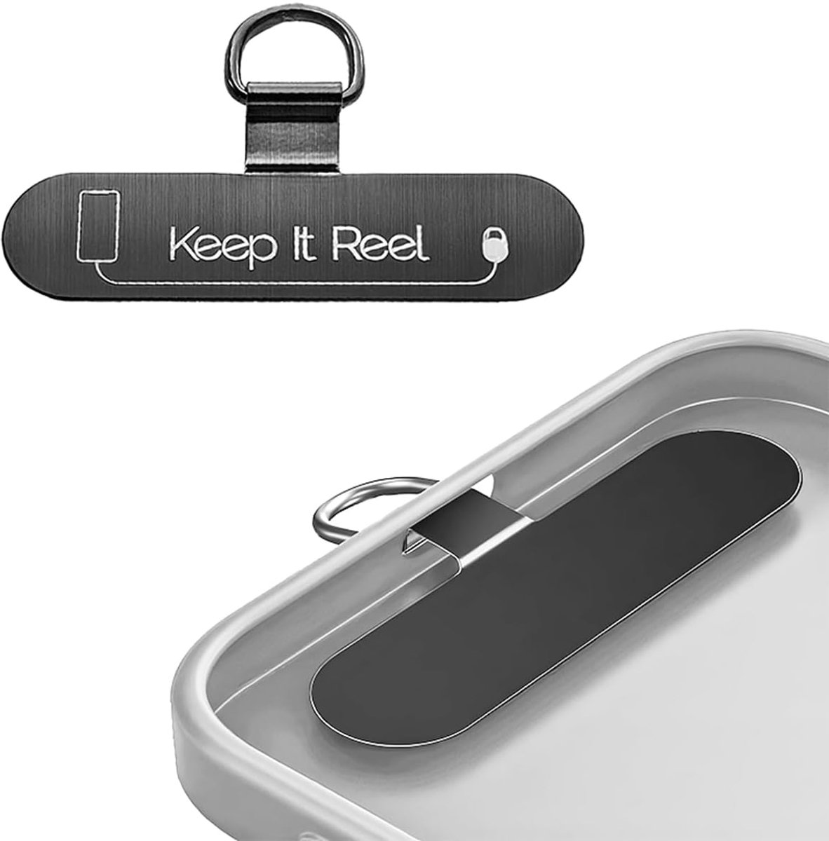 Attache Téléphone Antivol Rétractable - Cordon Extensible Avec Mousqueton - Pour Randonnée, Voyage - Noir