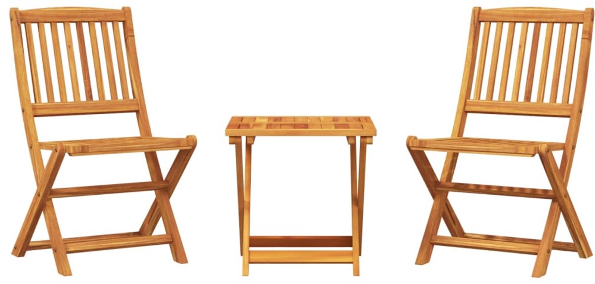Inklapbare massief acaciahouten tuinset met vouwtafels en lounge set in acaciahout.
