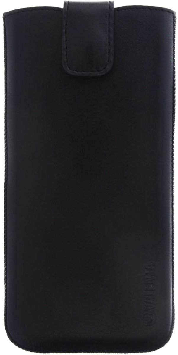 Valenta Telefoonhoesje geschikt voor Echt Leer Broekriemhoesje | Valenta Pocket UNI - Riemtasje - Holster - H140 x B72 - Zwart