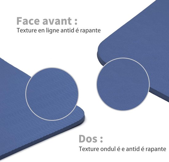 Gymnastiekmat - Antislip Fitnessmat - 1 stuk - Marine - 183 x 61 x 0,6 cm — afbeelding 3