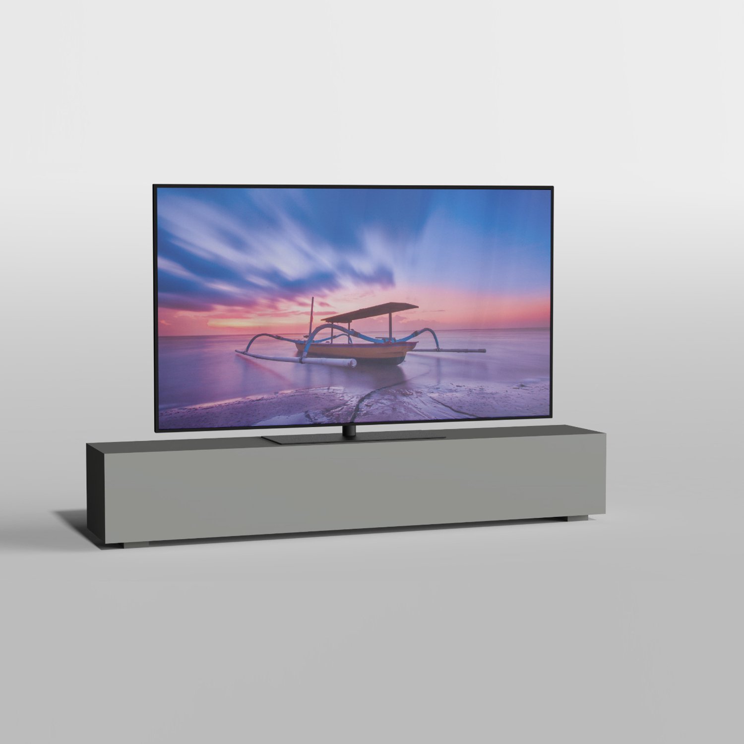 CAVUS - TV TAFELSTANDAARD SOLID 80 TRENDY ZWART STAAL - GESCHIKT VOOR 50-75”TV - MULTIFIT VESA 100x100 tot 400x400