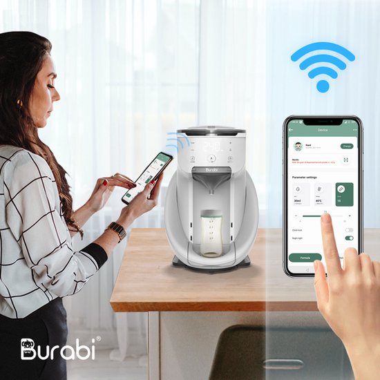 Burabi Baby Formula Maker - Automatische Babymelk Machine - Flessenwarmer met Thermoblock - WiFi App - Veiligheidsensoren - In 10 seconden flesvoeding van Merkloos — afbeelding 5