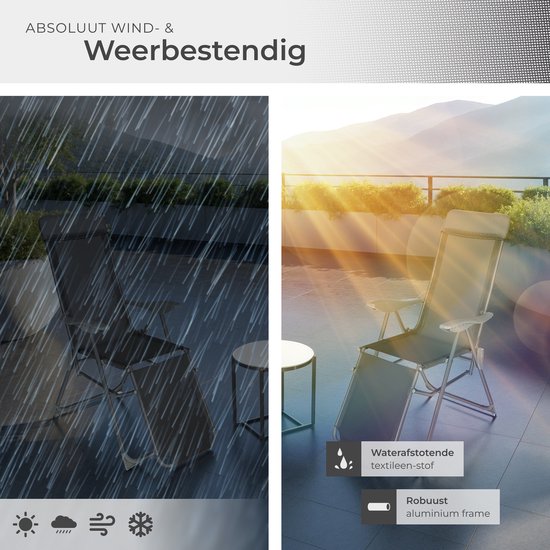 tectake® - Set van 2 klapstoelen - Aluminium tuinstoelen - Inklapbaar met hoofdsteun en voetensteun - Ligstoelen voor in de tuin, terras of balkon - Campingstoel - Antraciet van Merkloos — afbeelding 4
