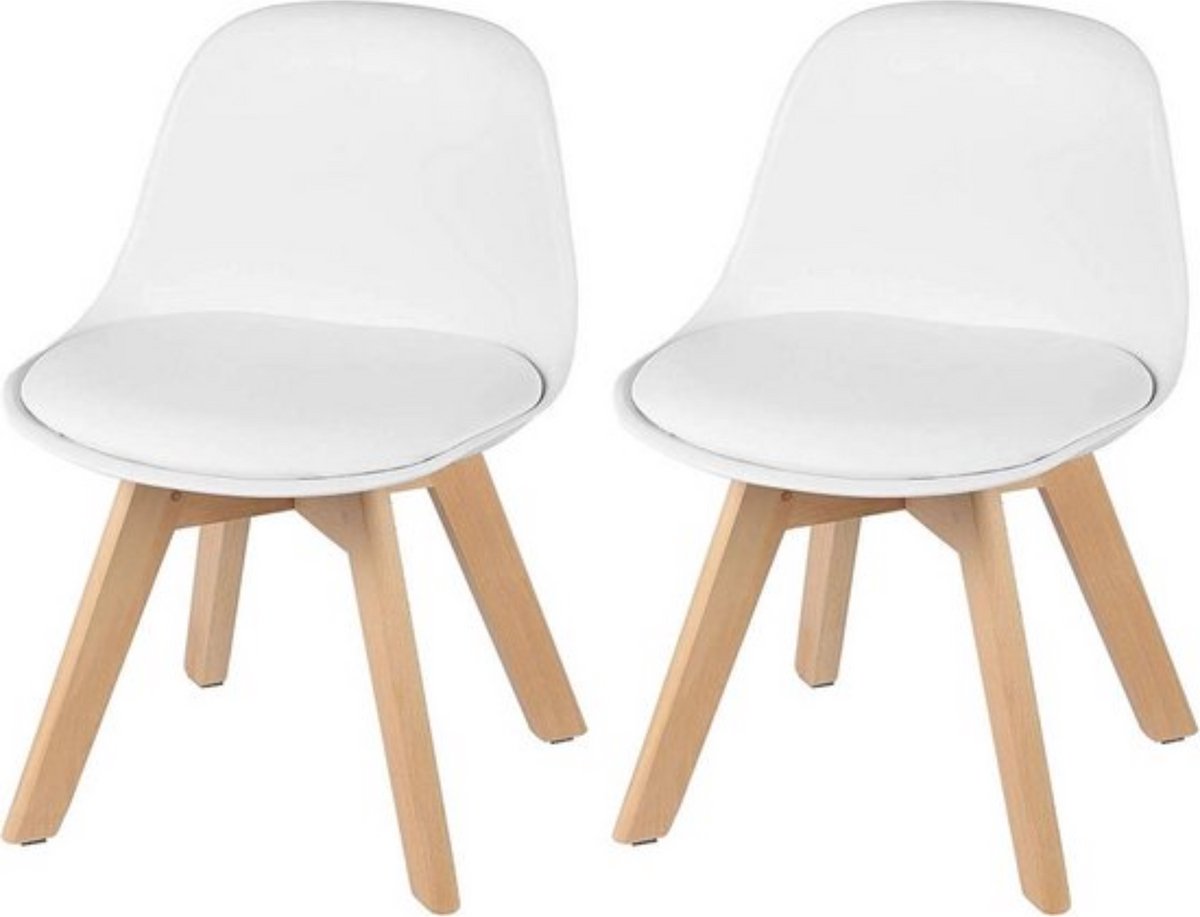In And Outdoormatch Set van 2 kinderstoelen - stevig & lichtgewicht - ergonomisch design - veilig en praktisch - geschikt voor peuters & kleuters - wit