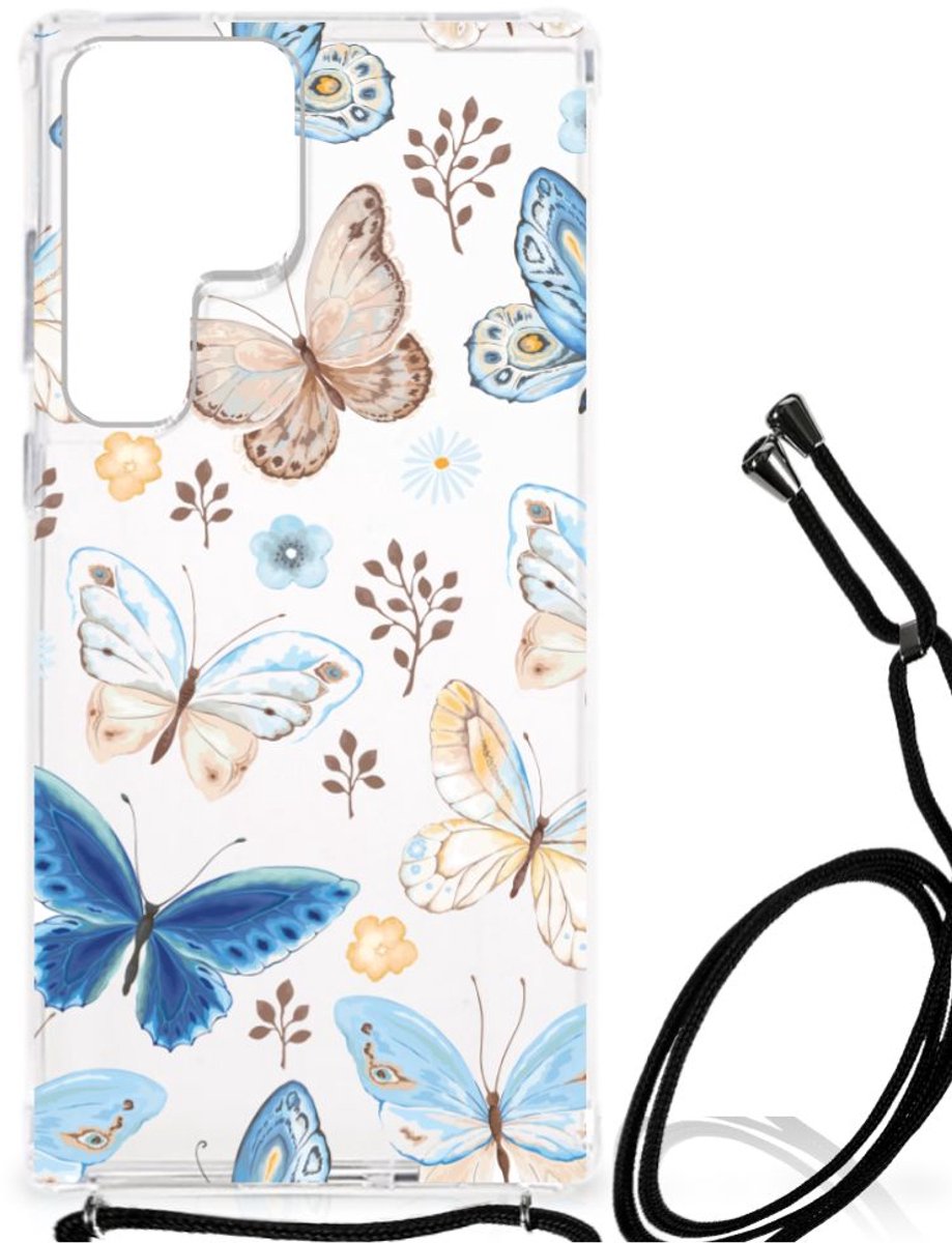 Case Anti-shock voor Samsung Galaxy S23 Ultra Vlinder