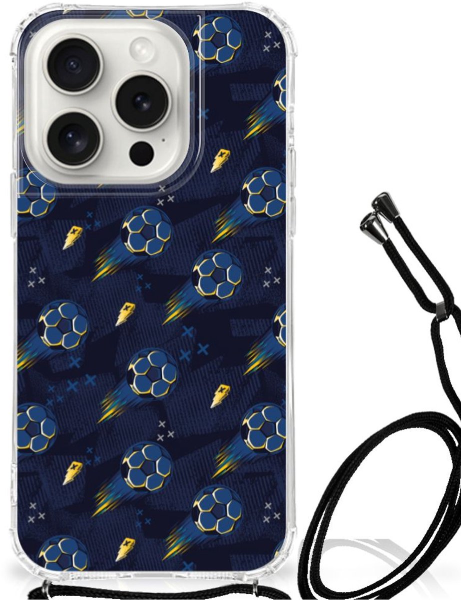 Doorzichtige Silicone Hoesje voor iPhone 15 Pro Voetbal