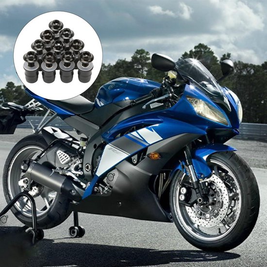 Bevestigingsschroeven voor motorfiets, M5 x 16 mm, 10 stuks bouten en schroeven voor voorruit, schroevendraaier, windschild bevestiging schroeven