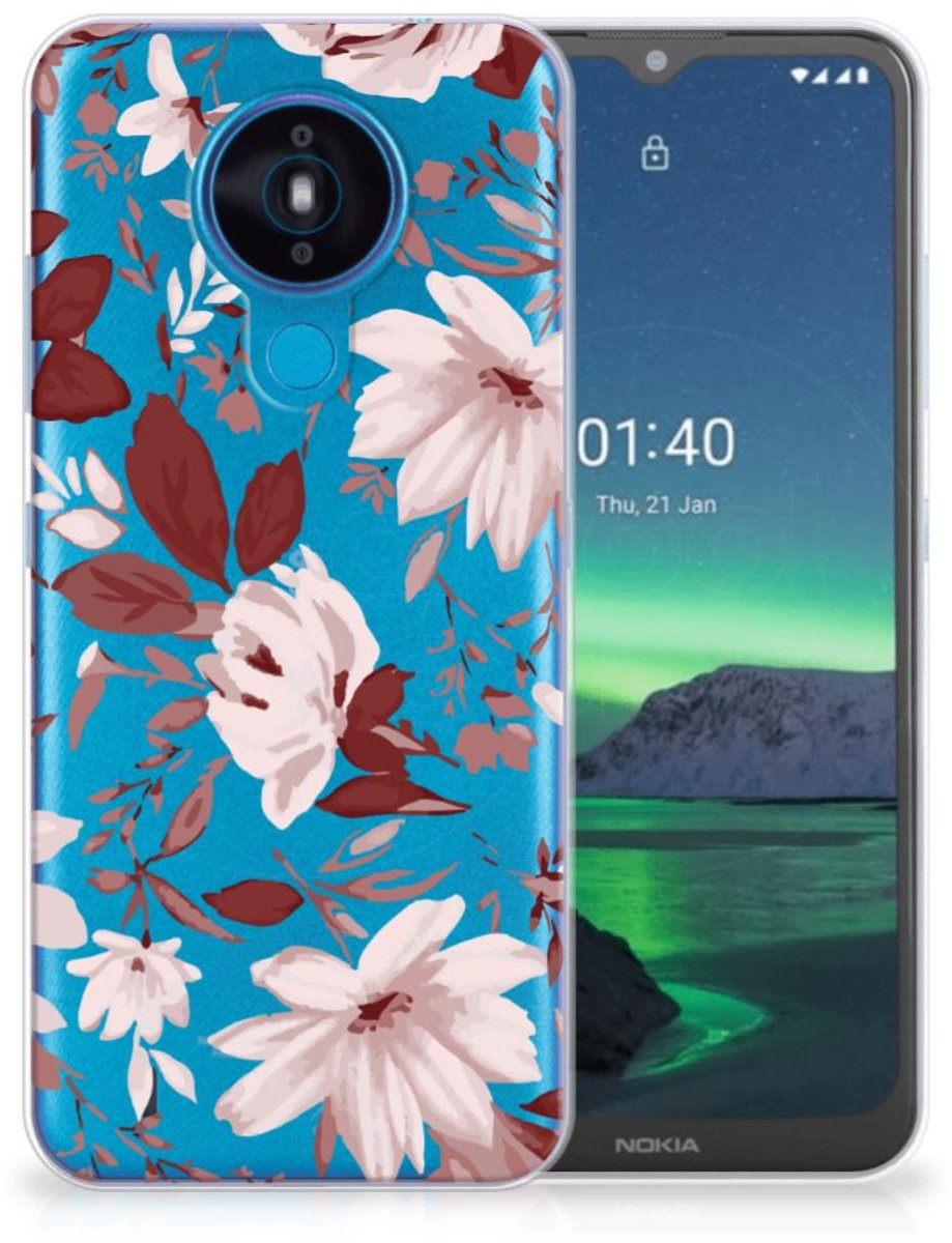 Back Cover voor Hoesje maken Nokia 1.4 Watercolor Flowers