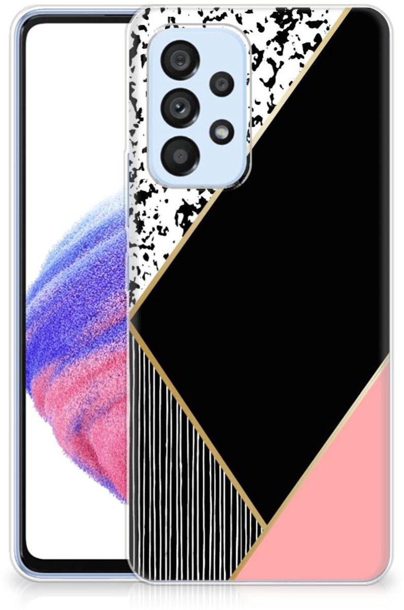 Samsung Galaxy A53 5G TPU Hoesje Zwart Roze Vormen