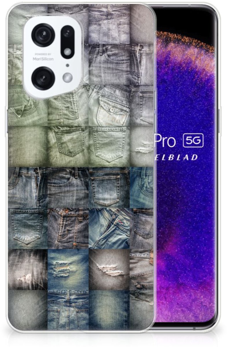 Silicone Back Cover OPPO Find X5 Pro Spijkerbroeken