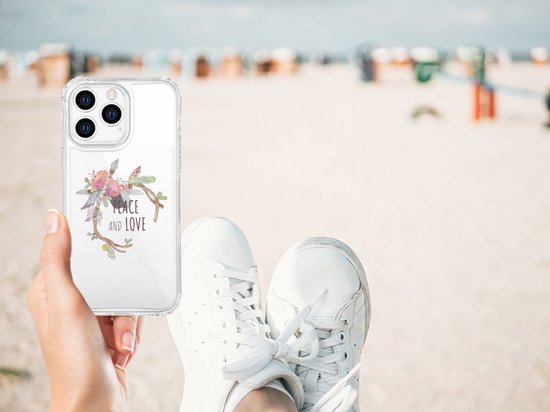 Coque pour téléphone portable Apple iPhone 14 Pro Max Belle coque arrière en TPU avec bordure transparente Boho Text