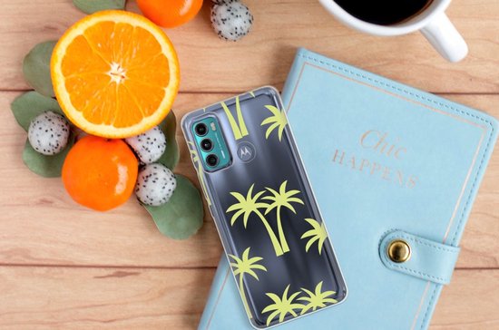 Coque en silicone Motorola Moto G60 coque de téléphone avec nom palmiers