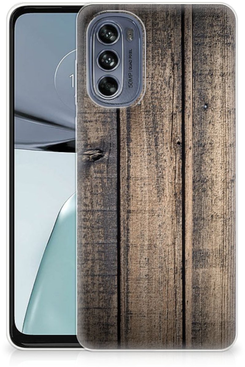 Motorola Moto G62 5G Bumper Hoesje Steigerhout