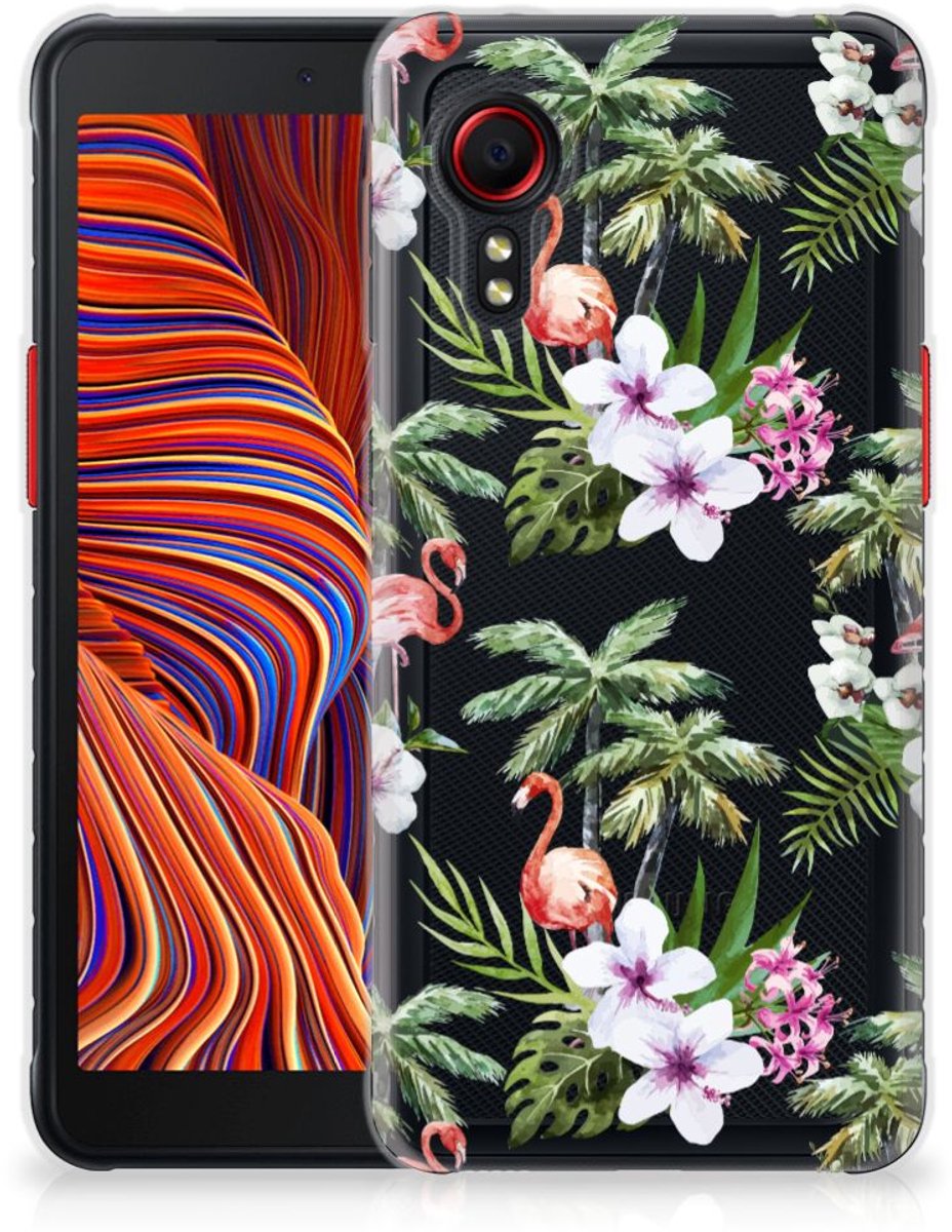 Samsung Galaxy Xcover 5 TPU Hoesje Flamingo Palms