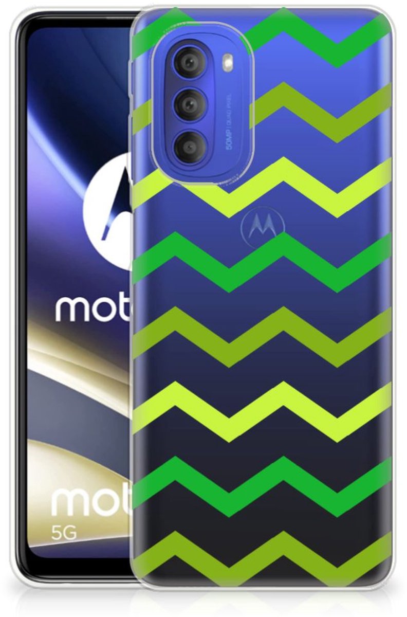 Motorola Moto G51 5G TPU bumper Zigzag Groen