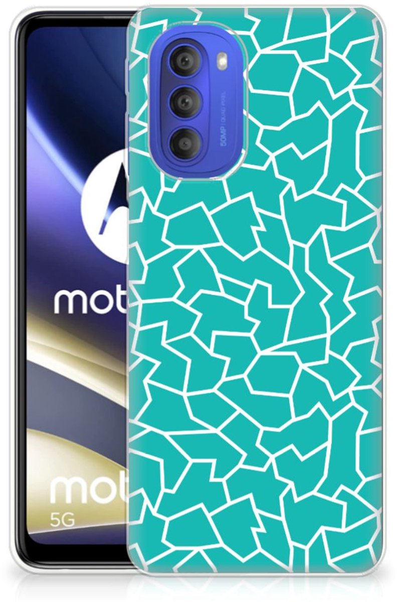 Motorola Moto G51 5G Hoesje maken Cracks Blue