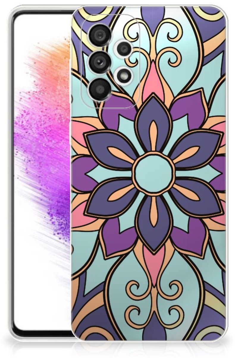 Samsung Galaxy A73 5G TPU Case Purple Flower