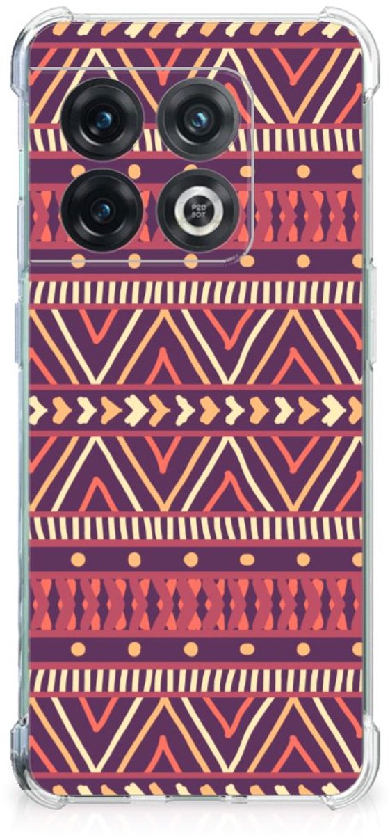 OnePlus 10 Pro Doorzichtige Silicone Hoesje Aztec Paars