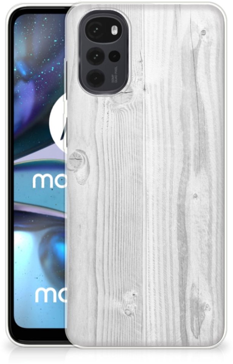 Motorola Moto G22 Bumper Hoesje White Wood