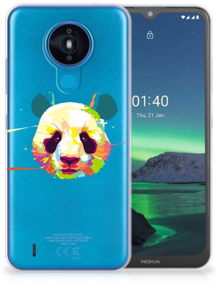 Nokia 1.4 Telefoonhoesje met Naam Panda Color