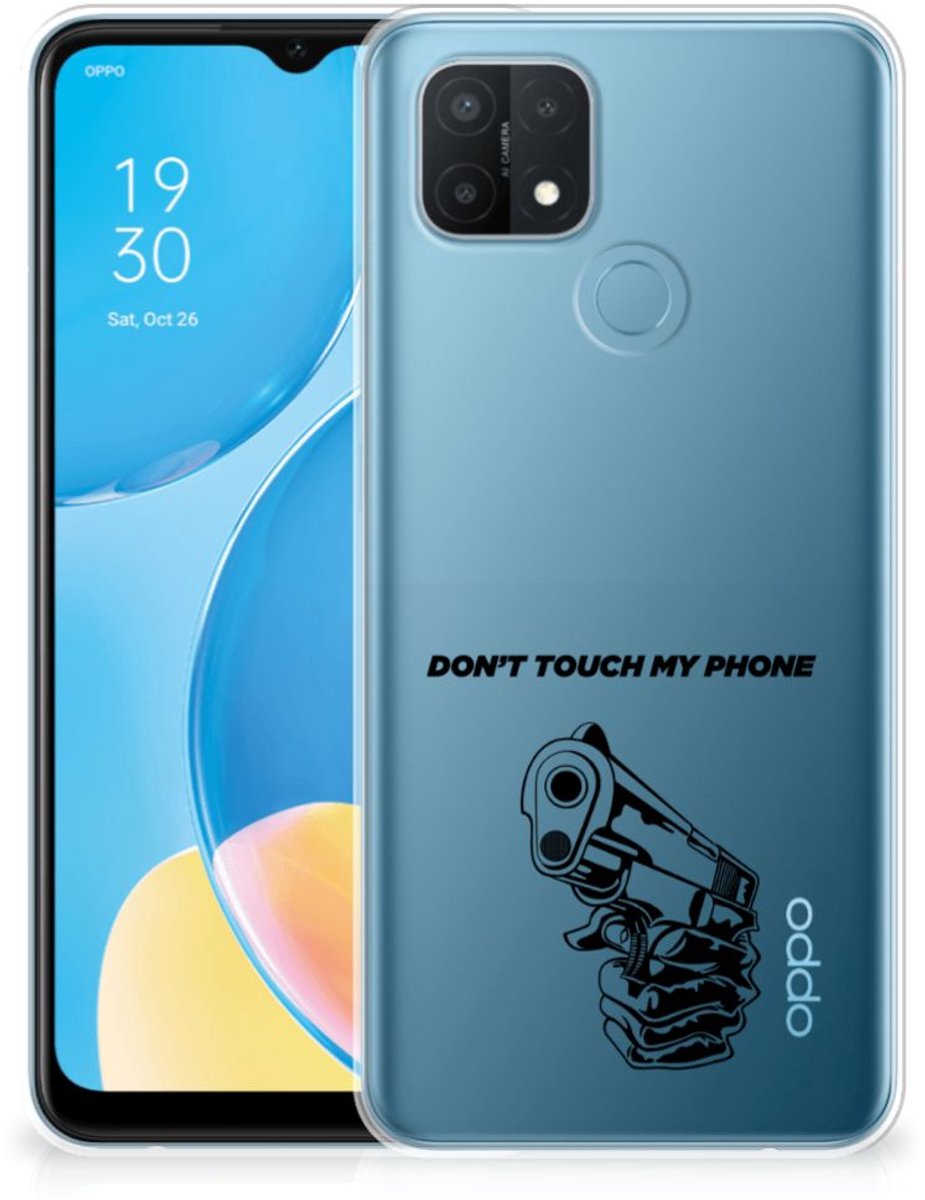 OPPO A15 Silicone-hoesje Gun Don't Touch My Phone