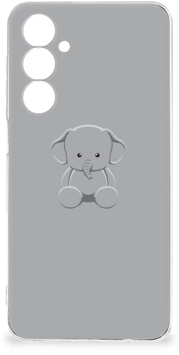 Samsung Galaxy A54 5G Telefoonhoesje met Naam Grijs Baby Olifant