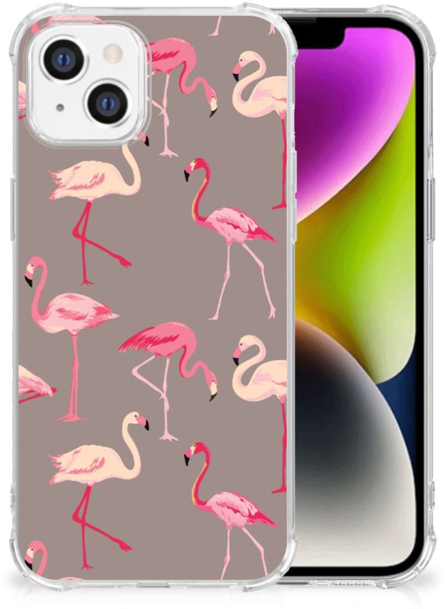 Back Cover voor iPhone 14 Case Anti-shock Flamingo