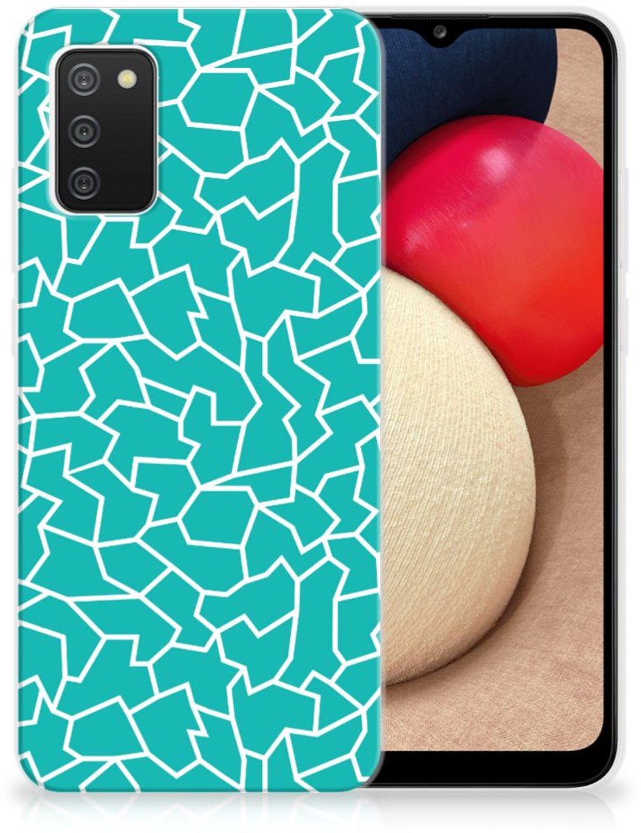 Samsung Galaxy A02s Hoesje maken Cracks Blue