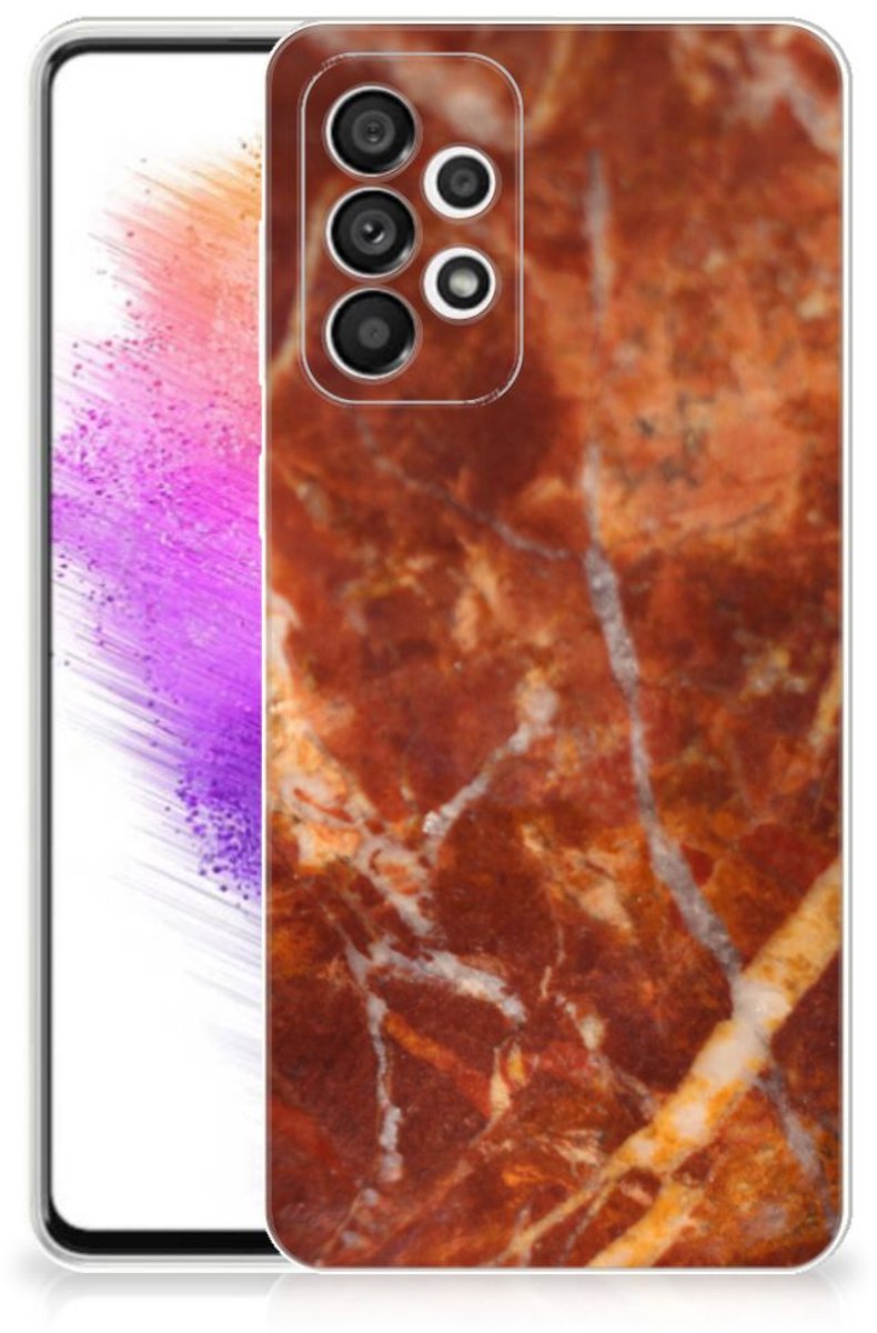 Samsung Galaxy A73 5G TPU Siliconen Hoesje Marmer Bruin
