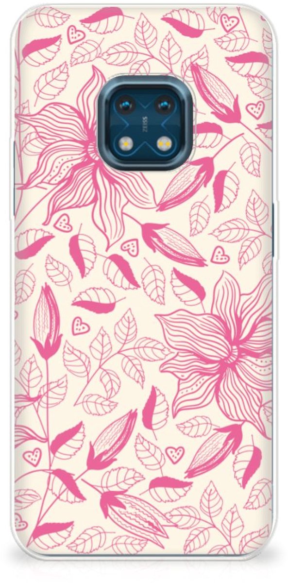 Nokia XR20 TPU Case Pink Flowers