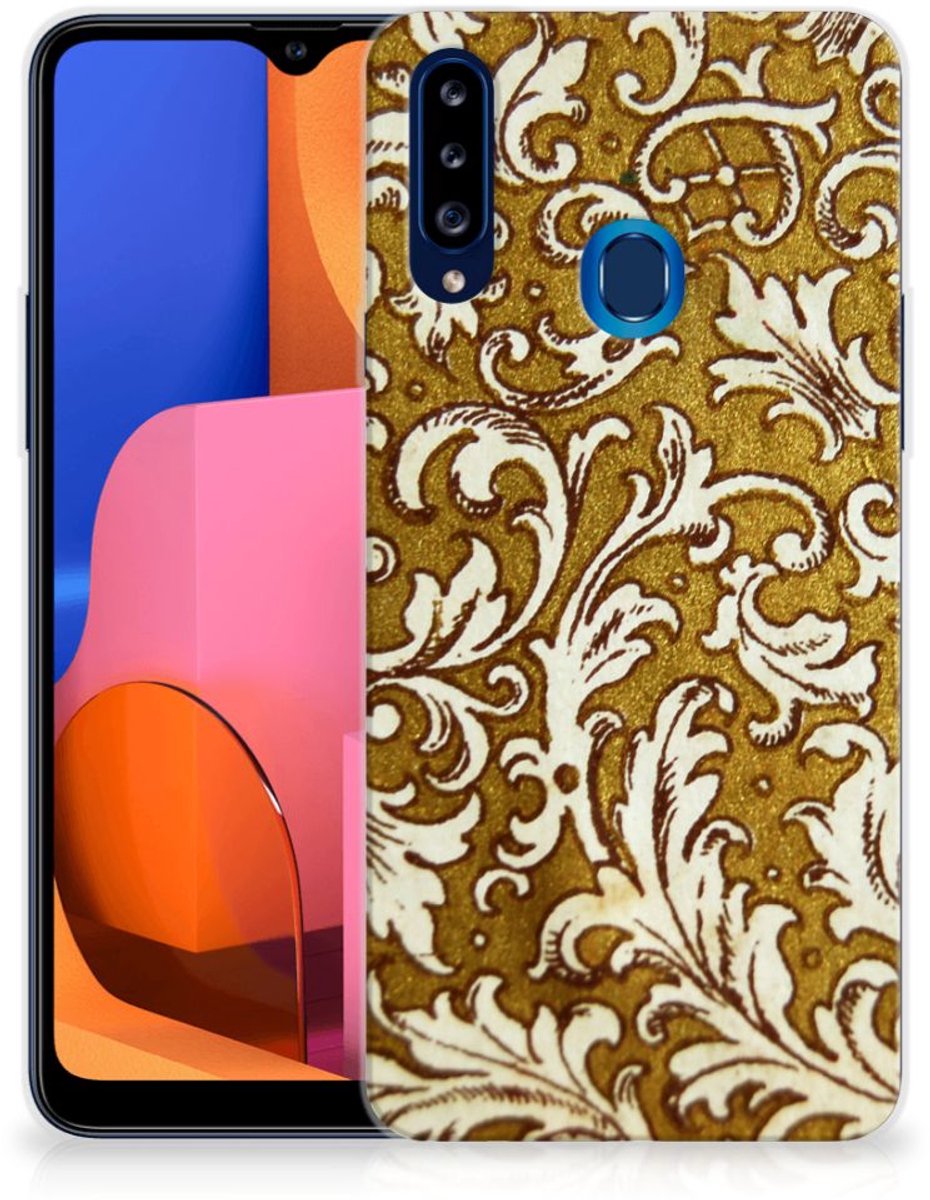 Siliconen Hoesje Samsung Galaxy A20s Barok Goud