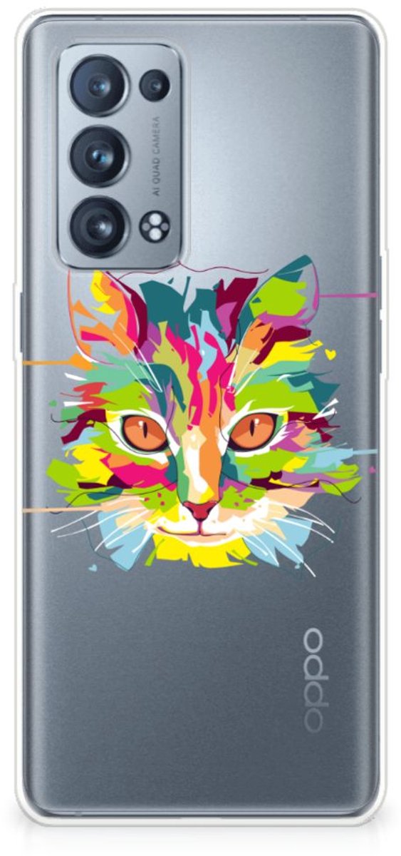 OPPO Reno 6 Pro Plus 5G Telefoonhoesje met Naam Cat Color