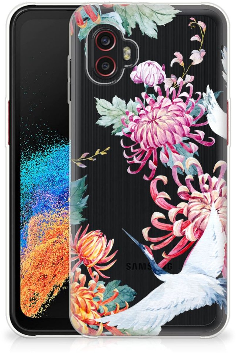 Samsung Galaxy Xcover 6 Pro TPU Hoesje Bird Flowers